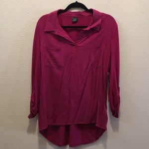 Burgundy Long Sleeve Blouse